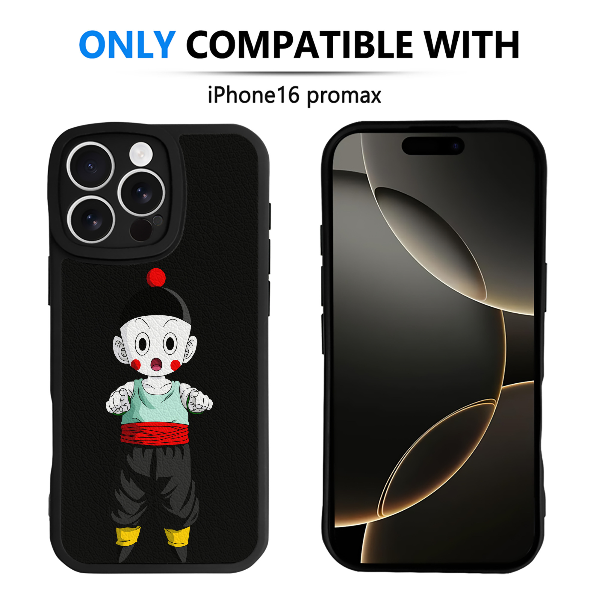 （画像用） ドラゴンボール 餃子（チャオズ）DRAGON BALL Chaoz 【iPhone 16シリーズ対応】シリコンスマホケース（レザー調） 材質：シリコン